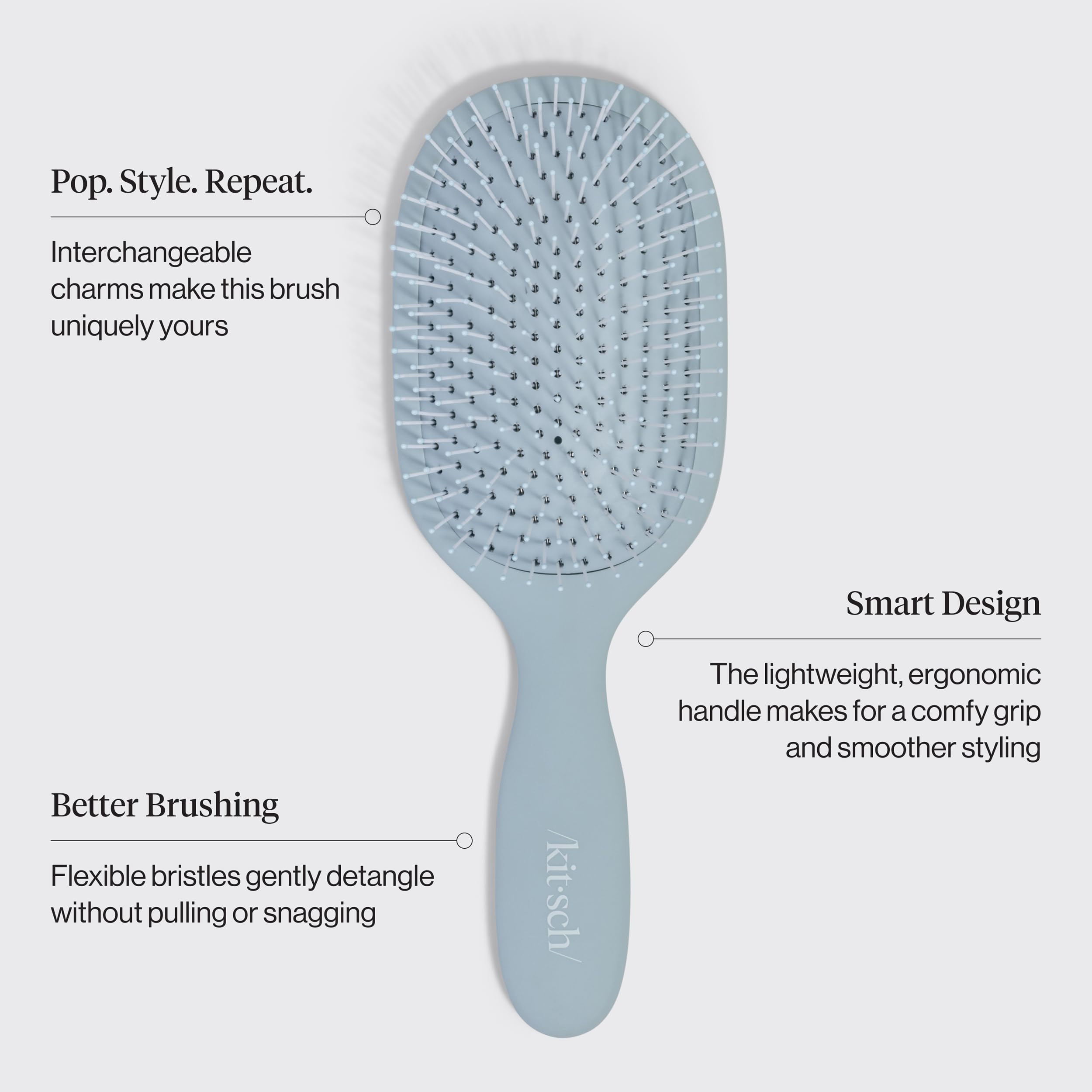 KitschPop™ Paddle Hairbrush for Women – Flexible Bristles Paddle Brush for Less Breakage, Sca... | Amazon (US)