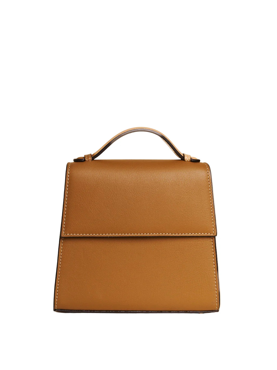 The Small Top Handle in Camel Nappa | Over The Moon