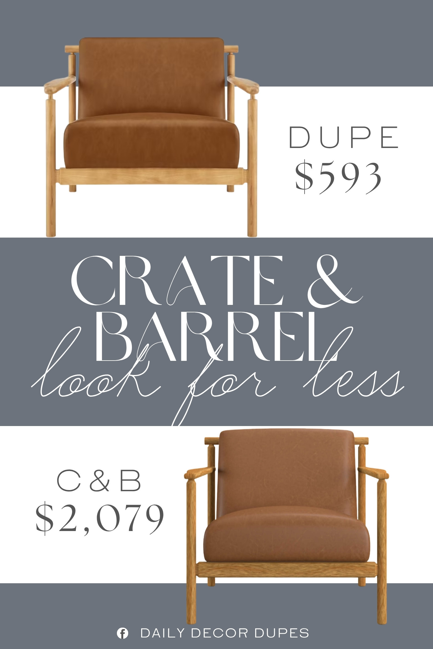 That warm wood and leather combination gets me every time. 🤎 This Crate & Barrel Ojai-inspired accent chair brings an effortlessly elevated look to a living room, reading nook, or bedroom corner without feeling too formal. The clean lines, curved arms, and natural materials make it an easy fit for modern, organic, and minimalist interiors. If you love designer-inspired furniture but want a more budget-friendly find, this one is worth saving.

Home more affordable option find similar look for less budget friendly affordable cheap cheaper beautiful pretty. Clearance sale coupon code discount code promo code luxury Inspo inspiration inspired by idea ideas Love like these? I share multiple every day in my FB group.
#CrateandBarrelInspired #AccentChair #LivingRoomDecor #HomeDecor #ModernFurniture #LeatherChair #WoodFurniture #LivingRoomInspo #FurnitureFinds 

 #LTKHome