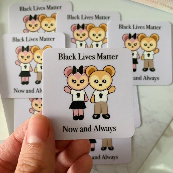 Stickers for a Cause - Black Lives Matter Disney’s Duffy & Friends Inspired Rounded Square Stic... | Etsy (US)