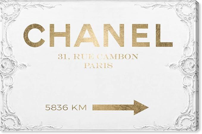 The Oliver Gal Artist Co. Oliver Gal 'Couture Road Sign Rococo Gold' Fashion Wall Art Print Premi... | Amazon (US)