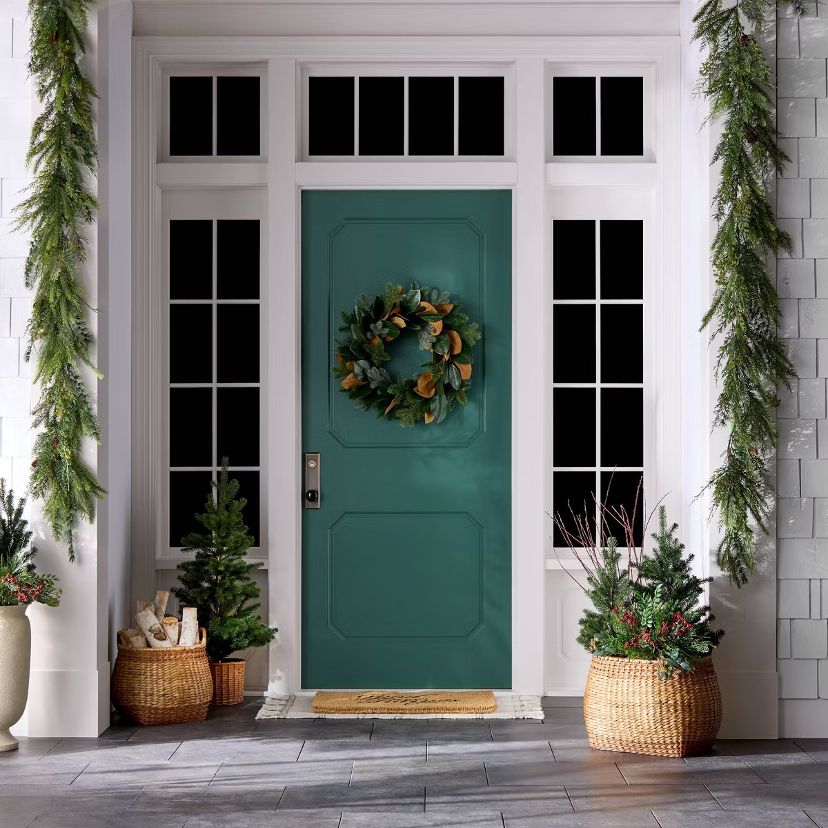 Magnolia and Pine Holiday Artificial Wreath - Threshold™ designed with Studio McGee | Target