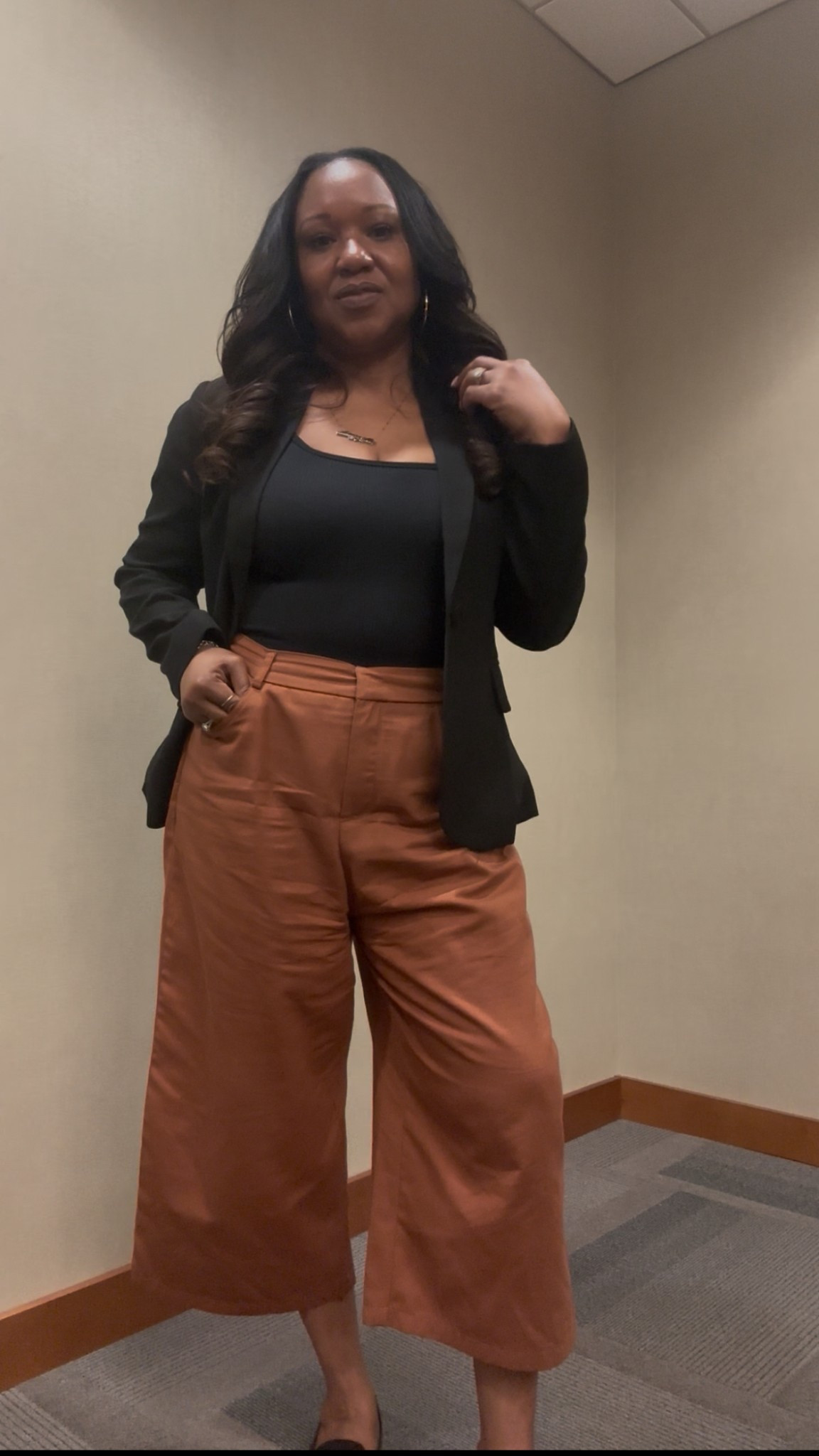 A look that works overtime without sacrificing style.

Wearing:
• Luvamia Black Blazer – lightweight, sleek & structured
• OQQ Bodysuit (3-pack) – no lines, no fuss, just smooth
• Rust Wide-Leg Capris – comfy + cute for the office or brunch

All linked for you to shop now — because power moves require power looks.

#LTKWorkwear #LTKFindsUnder50 #LTKStyleTip