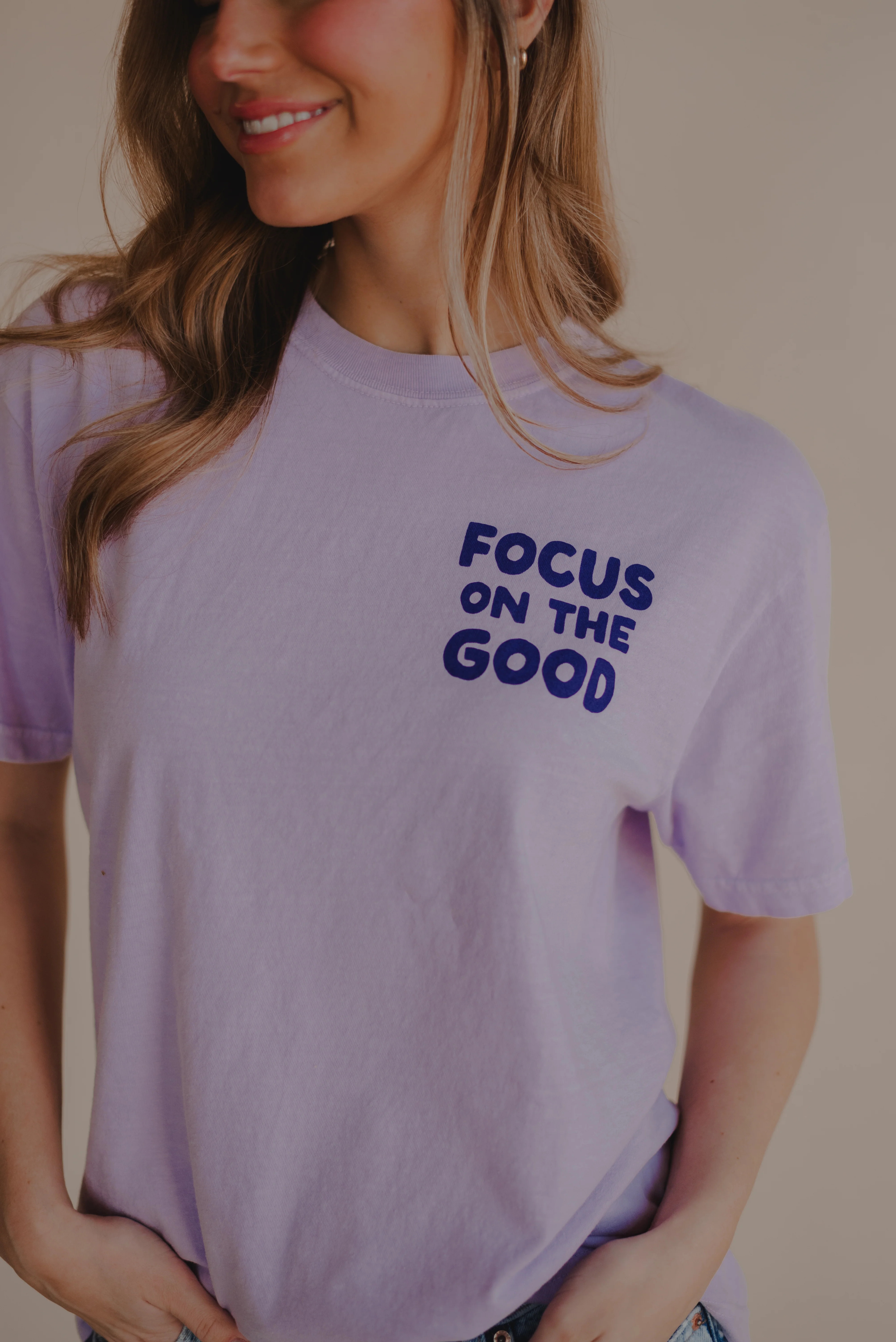 Focus On The Good Tee - Lavender | Dear Heart