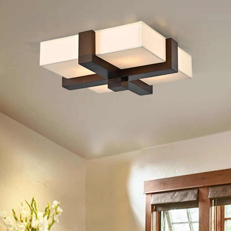 Antonucci 4 - Light 16'' Unique/Statement Square / Rectangle Flush Mount | Wayfair North America