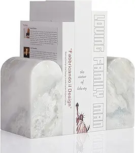 Koville Luxury African Marble Bookends for Shelves, Non-Skid Book Ends, 13LBS Ultra Heavy Duty Ma... | Amazon (US)