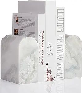 Koville Luxury African Marble Bookends for Shelves, Non-Skid Book Ends, 13LBS Ultra Heavy Duty Ma... | Amazon (US)