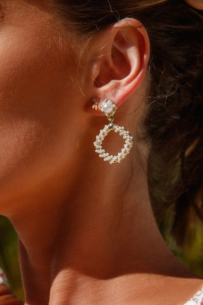 Pearls For Me Earrings Gold | Hello Molly (AU)