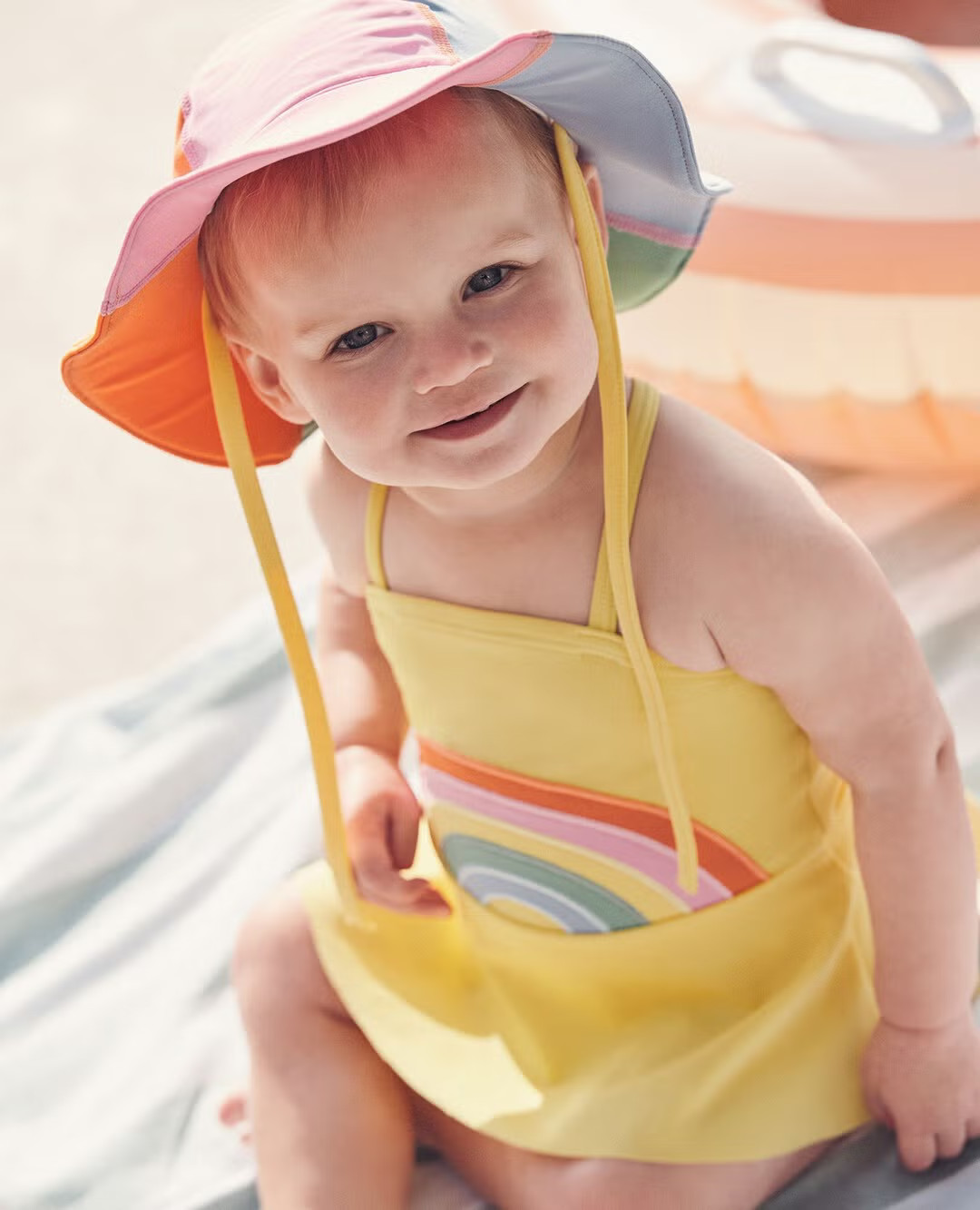 Baby One-Piece Rainbow Swimsuit & Swim Hat Set | Hanna Andersson