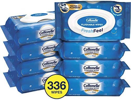 Cottonelle FreshFeel Flushable Wet Wipes for Adults, 8 Flip-Top Packs, 42 Wipes per Pack (336 Wip... | Amazon (US)