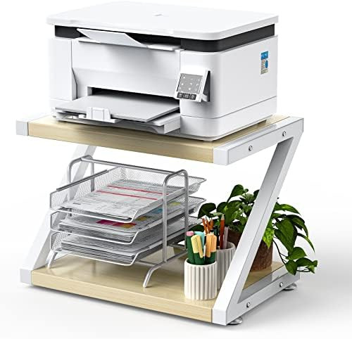 HUANUO Printer Stand, Desktop Stand for Printer, Printer Stand with Storage, Desktop Shelf with A... | Amazon (US)