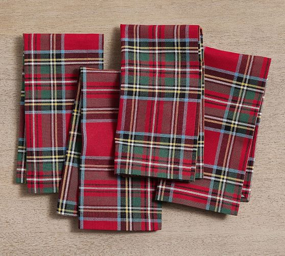 Stewart Plaid Cotton Napkins - Set of 4 | Pottery Barn (US)
