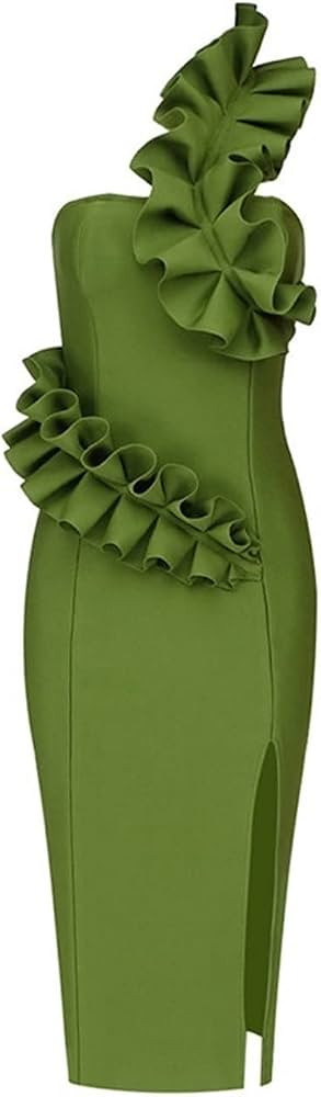 Autumn Elegant Bandage Dress Sexy Tight Sleeveless Clothes Club Party Dresses (Color : Green, Siz... | Amazon (US)