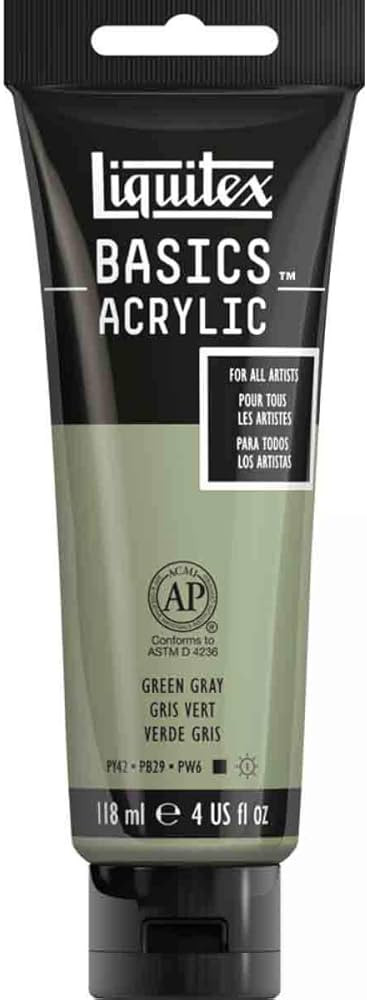 Liquitex BASICS Acrylic Paint, 118ml (4-oz) Tube, Green Gray | Amazon (US)