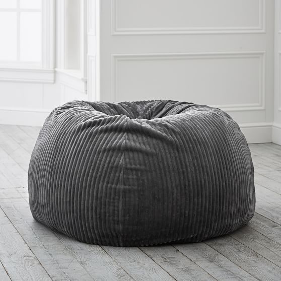 Charcoal Chamois Bean Bag Chair | Pottery Barn Teen
