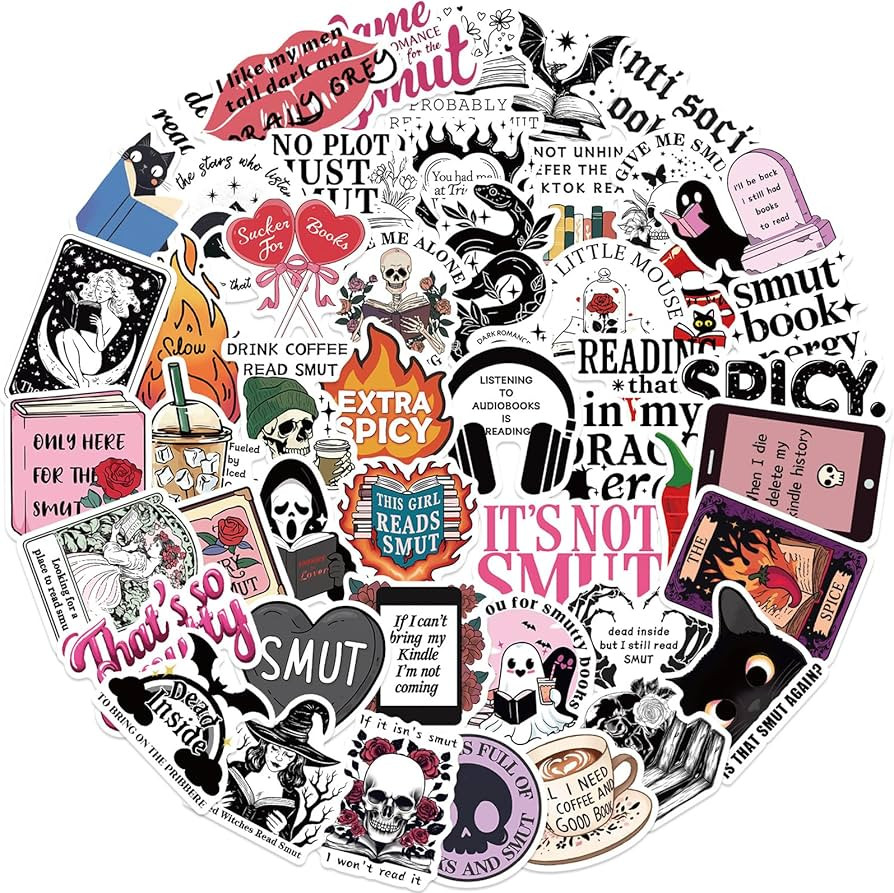 50PCS Smutty Book Stickers for Kindle Adult,Bookish Smut Reading Booktok Dark Romance Case Journa... | Amazon (US)