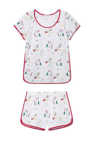 Pima Shorts Set in Night Before Christmas | Lake Pajamas