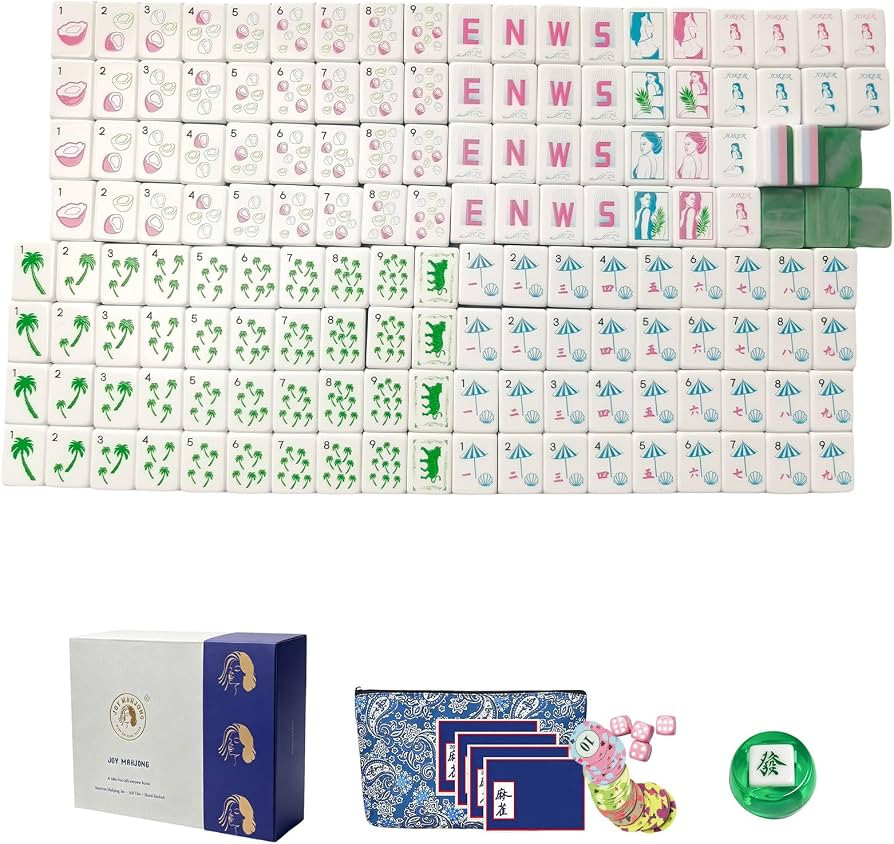 4 Layer American Mahjong Set,160 Premium Acrylic Clear Engraved Tiles with Dice & Portable Storag... | Amazon (US)