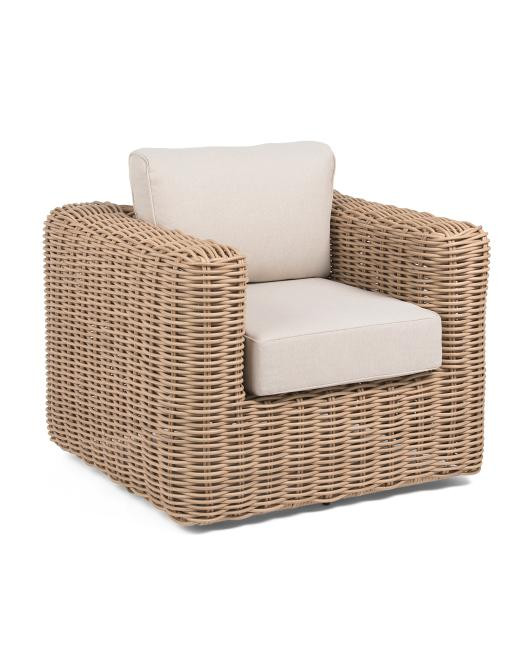 38.75x29 Outdoor Wicker Swivel Accent Chair | TJ Maxx