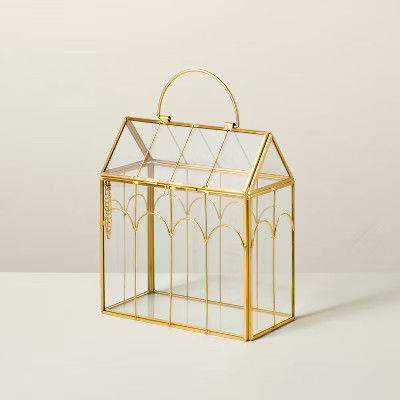 Scalloped Brass Decorative Glass Greenhouse - Hearth & Hand™ with Magnolia | Target