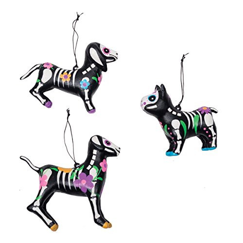 Gallerie II Dia De Muertos Dog Ornament, Set Of 3 Black | Amazon (US)