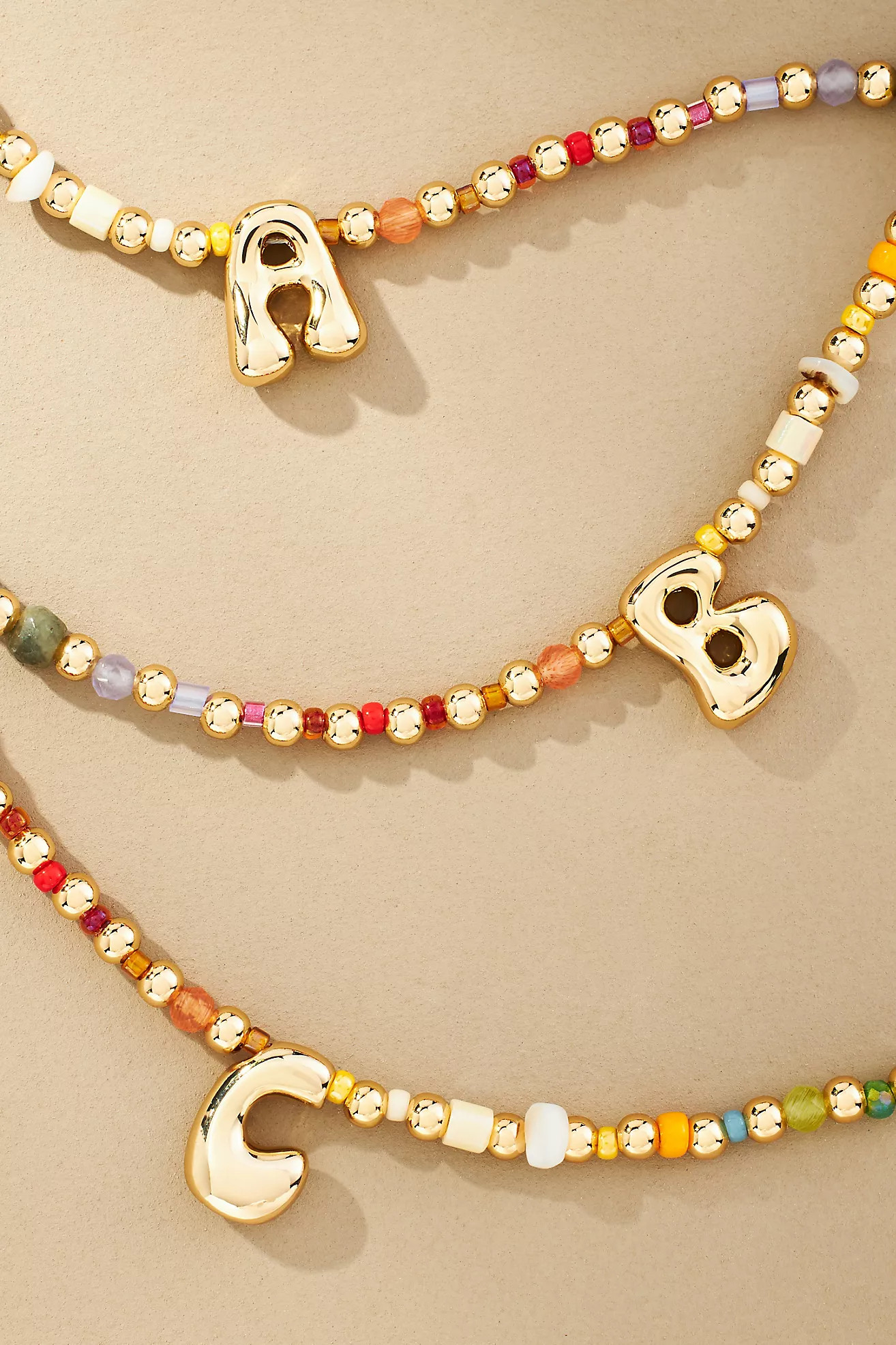 Beaded Bubble Letter Monogram Necklace | Anthropologie (US)