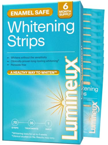 Lumineux Teeth Whitening Strips, Peroxide Free, 35 Treatments (6 Months) | Amazon (US)