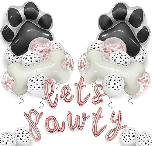 CYMYLAR Dog&Cat Birthday Party Kit Dog Paw Print Balloons&27 inch Dog Paw Print foil Balloon,2pcs... | Amazon (US)