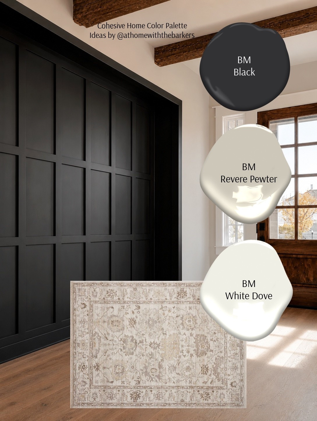 Black accent feature wall, neutral home interiors, neutral area rug

#LTKHome #LTKSaleAlert