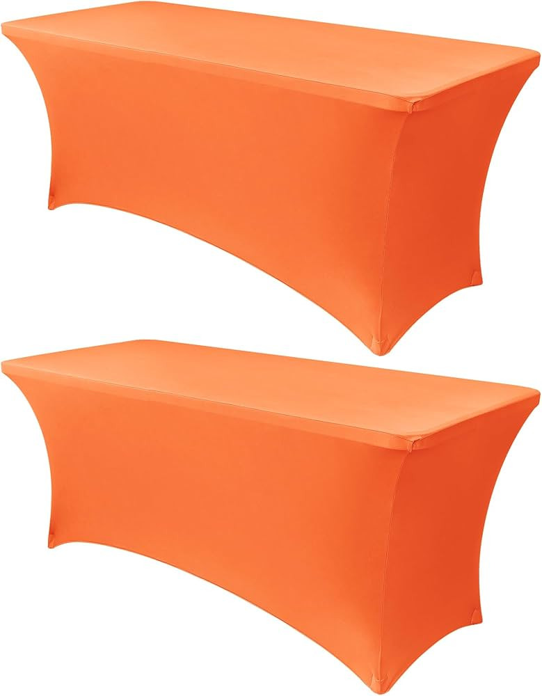 Obstal 4Ft Stretch Spandex Table Cover for Standard Folding Tables - 2 Pack Universal Rectangular... | Amazon (US)