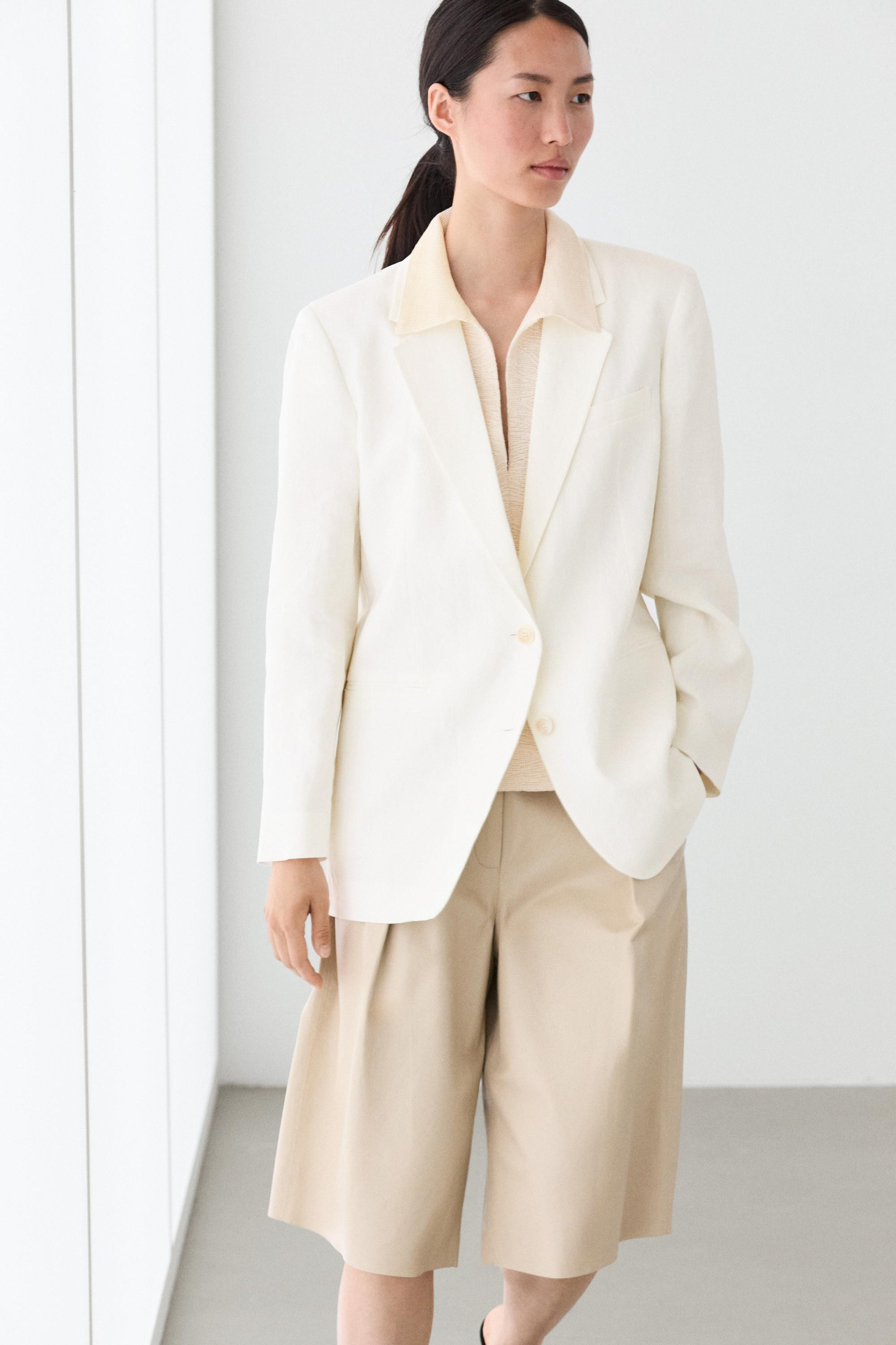 100% linen oversize blazer | Massimo Dutti US