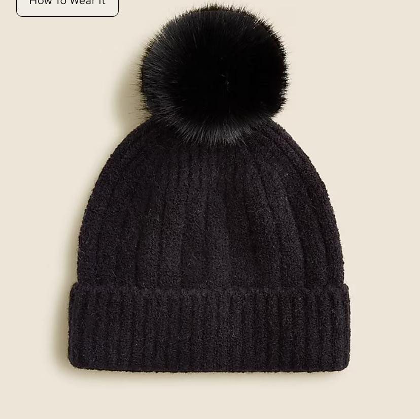 Ribbed pom-pom beanie in Supersoft yarn | J. Crew US