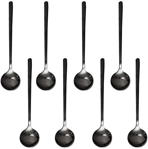 Pack of 8, Black Stainless Steel Espresso Spoons, findTop Mini Teaspoons Set for Coffee Sugar Desser | Amazon (US)