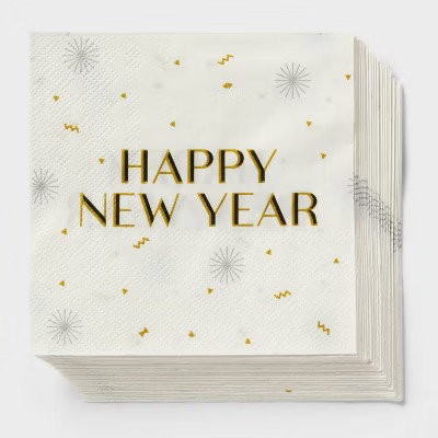 30ct New Year's Eve Confetti Beverage Napkins - Spritz™ | Target
