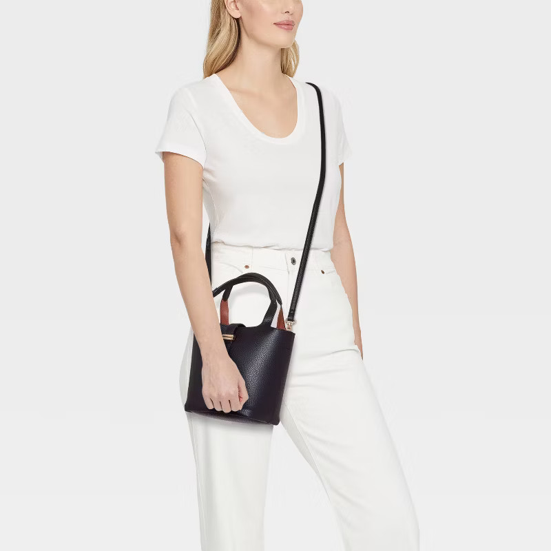 Mini Tulip Tote Handbag with Crossbody Strap - A New Day™ Brown | Target