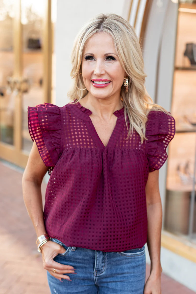 Sofia Top- Burgundy | Avara