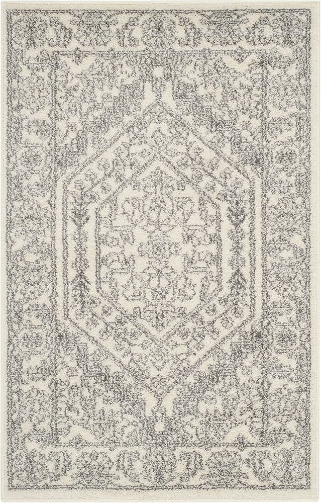 SAFAVIEH Adirondack Collection Accent Rug - 2'6" x 4', Ivory & Silver, Oriental Medallion Design,... | Amazon (US)
