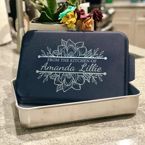 Personalized Metal Cake Pan with Lid, Custom Engraved Aluminum Cake Pan, Baker Gifts, Gigi Gifts,... | Etsy (US)