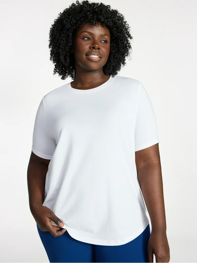 Terra & Sky Women's Plus Crewneck Tee with Short Sleeves, Sizes 0X-5X | Walmart (US)