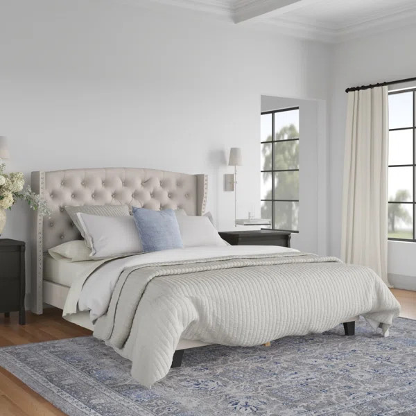 Fort Calhoun Tufted Upholstered Low Profile Platform Bed | Wayfair North America