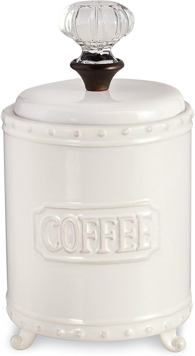Mud Pie ceramic Coffee Canister Door Knob Handle, White | Amazon (US)