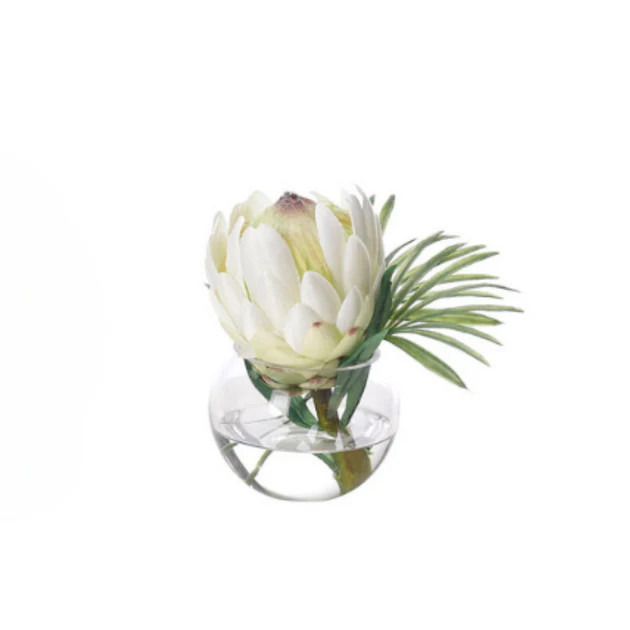 White Protea Petite Faux Arrangement | Cailini Coastal