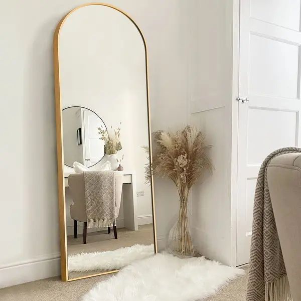 Arched Full Length Floor Wall Mirror Standing Dressing Mirror - Overstock - 36264577 | Bed Bath & Beyond