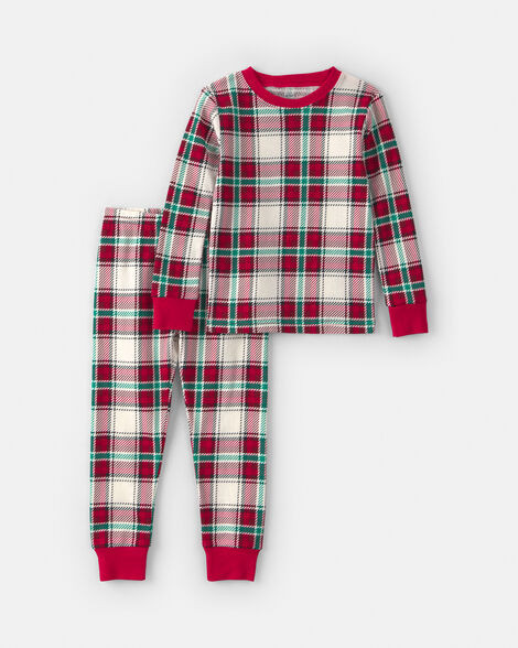 Baby 2-Piece Christmas Plaid 100% Cotton Snug Fit Pajama Set - Red/Green | Carter's | Carter's Inc