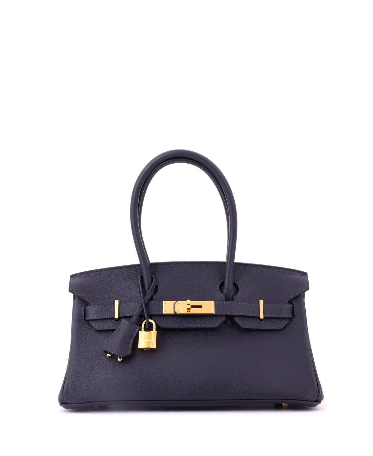 Pre-Owned HERMES 29 Shoulder Light Birkin Bag Evercolor - Navy | Macy's