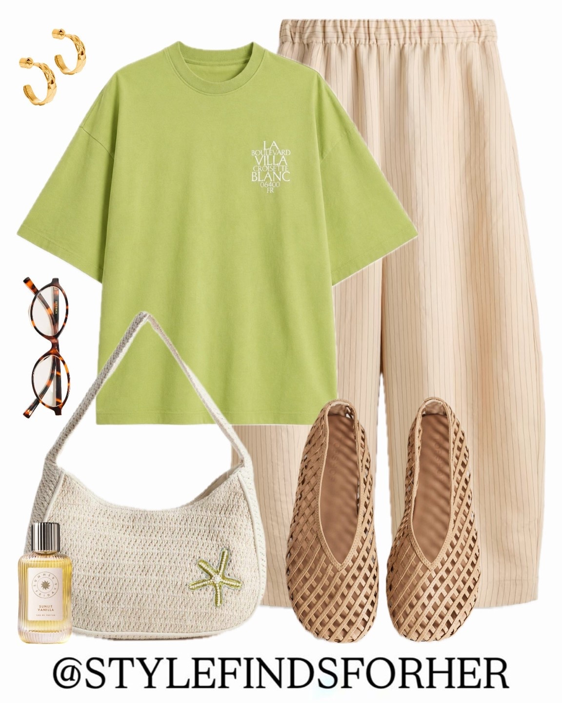 Lime green graphic tee paired with woven ballet flats and striped ballet trousers. Casual Summer outfit inspo 🌞

#LTKootd #LTKSeasonal #LTKMidsize