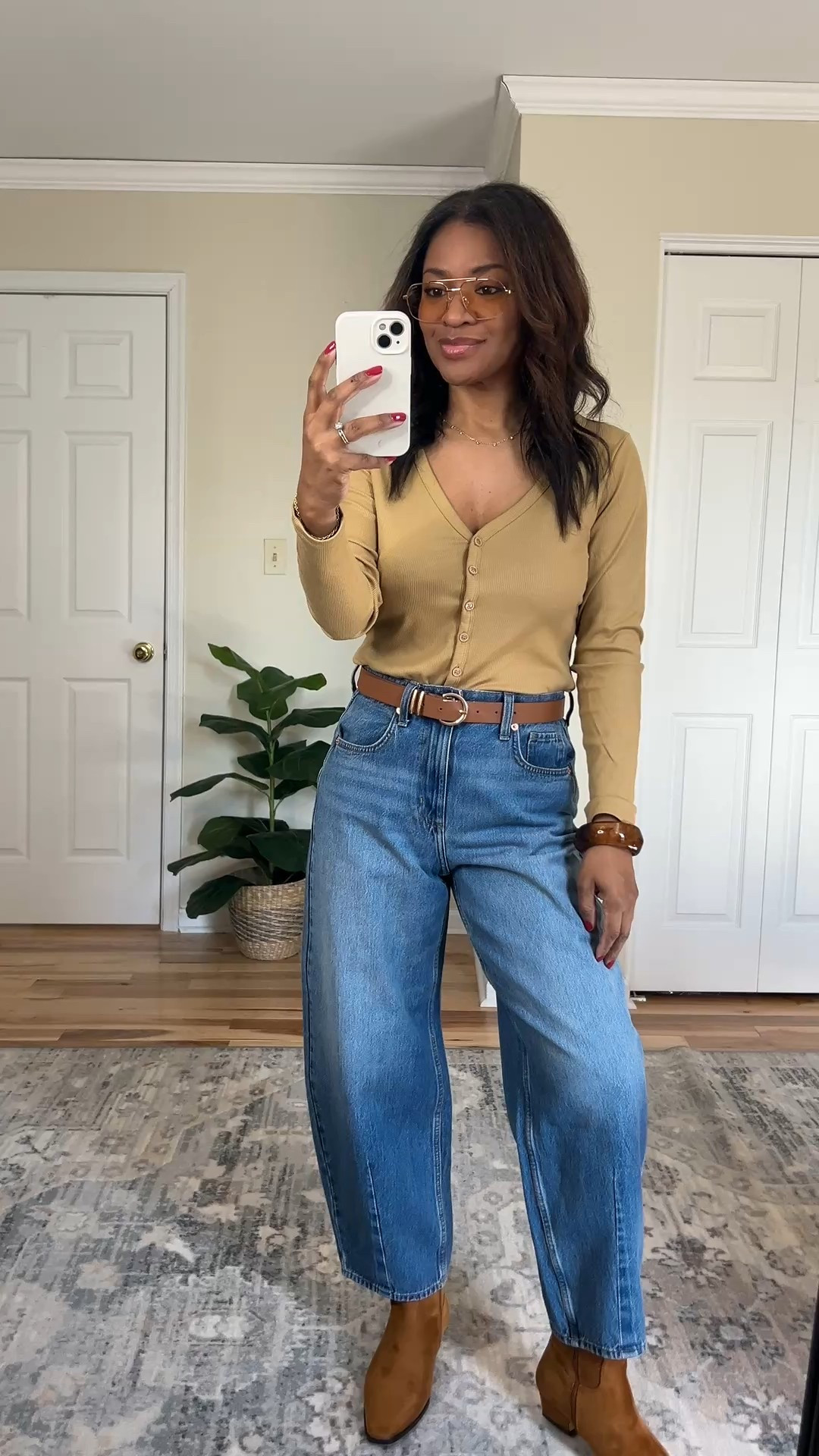 Target outfit! Wearing a size 4 in the jeans and small in the top 

 #ltkootd #ltkover40