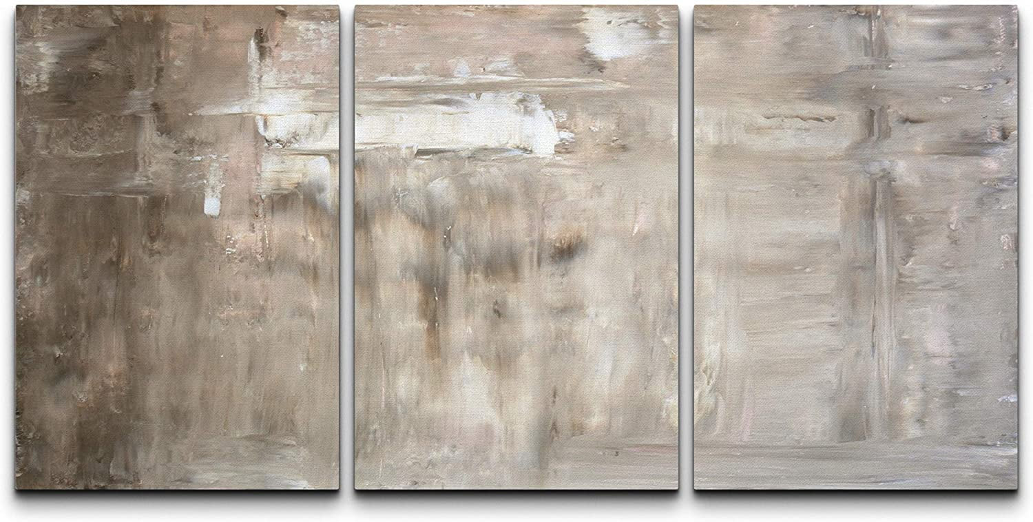 Wall26 - 3 Piece Canvas Wall Art - Brown and Beige Abstract Art Painting - Modern Home Decor Stre... | Walmart (US)