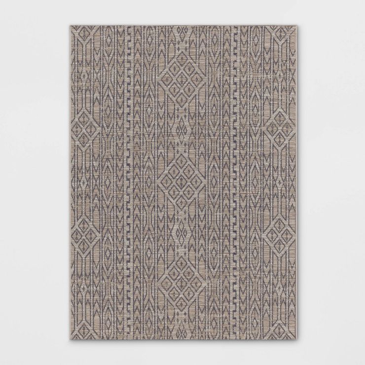 Outlined Geo Pattern Outdoor Rug Neutral - Threshold™ | Target