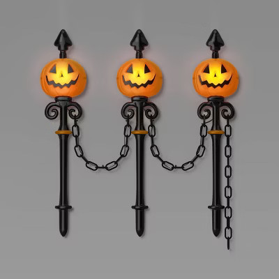 21" Jacks Lit Fence Stakes Halloween Decorative Prop - Hyde and EEK! Boutique™ | Target